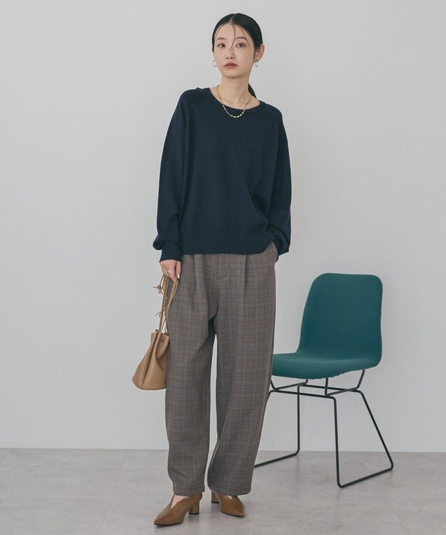 AMERICAN HOLIC バイパチラグランニットプルオーバー Navy