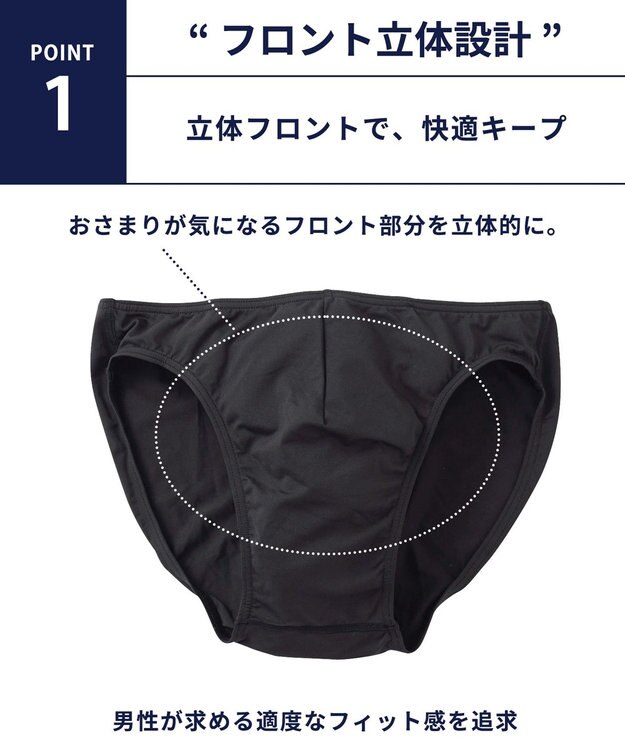 WACOAL MEN ブリーフ フロント立体設計 快適キープ 適度なフィット感 前閉じ 下着 ビキニ メンズ GF2300 /ブロス ブラック