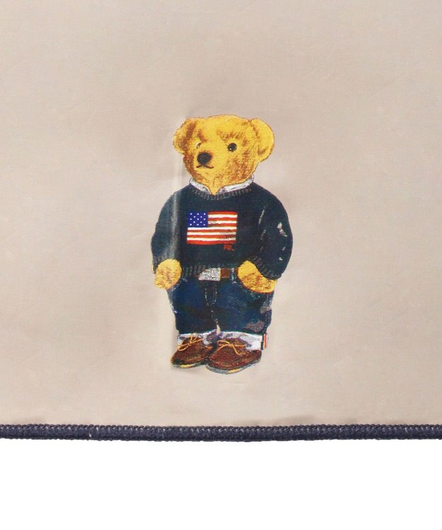 MOONBAT 【自動開閉】POLO RALPH LAUREN 遮光 晴雨兼用 折りたたみ日傘 無地 ポロベア ベージュ