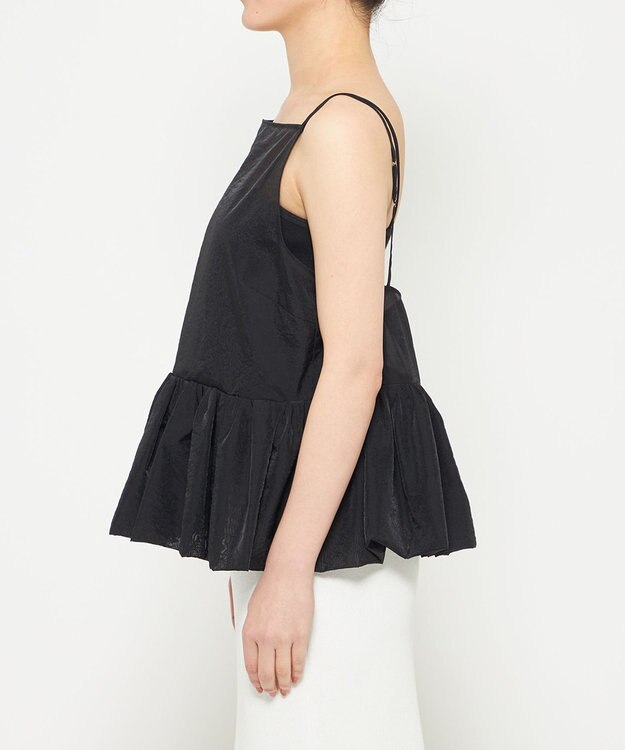 uncrave シアー オーガンジー ペプラム トップス ブラック（久慈暁子さん着用）