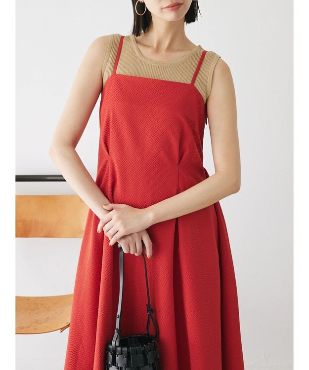 Green Parks バックデザインキャミワンピース Red