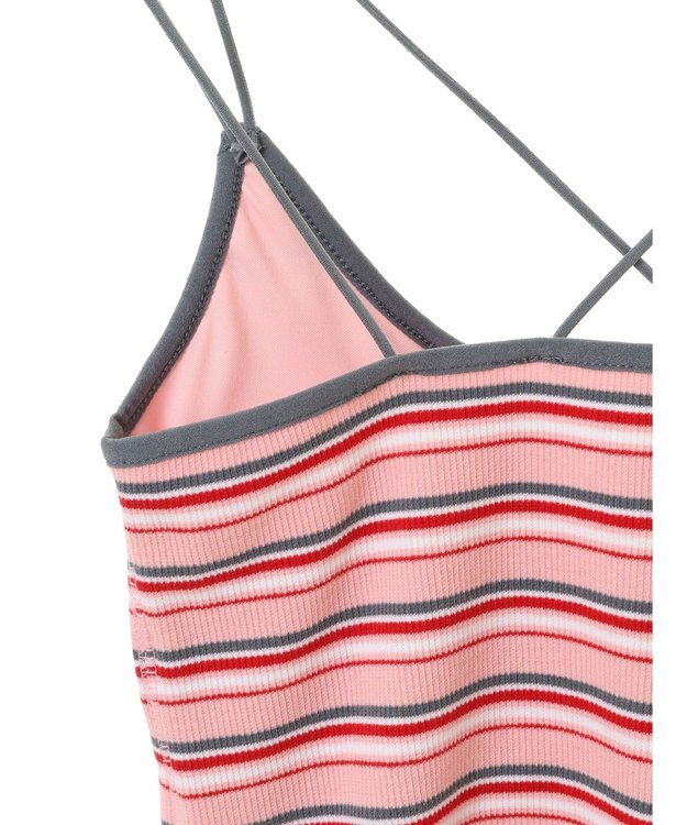 earth music&ecology コード付きキャミソール Border Pink