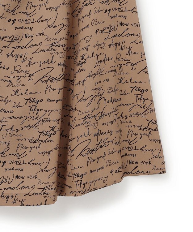 ICB 【30th ANNIVERSARY】5cityプリント ノースリーブワンピース バーントアンバー×ブラック