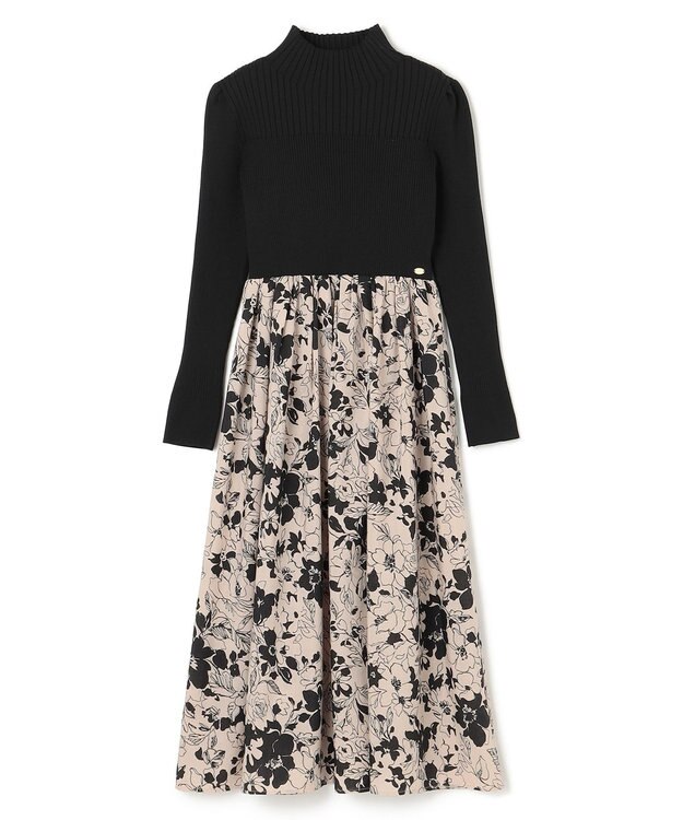 TOCCA 【洗える】CHANDELIER KNIT DRESS ニットドレス ブラック×ベージュ系