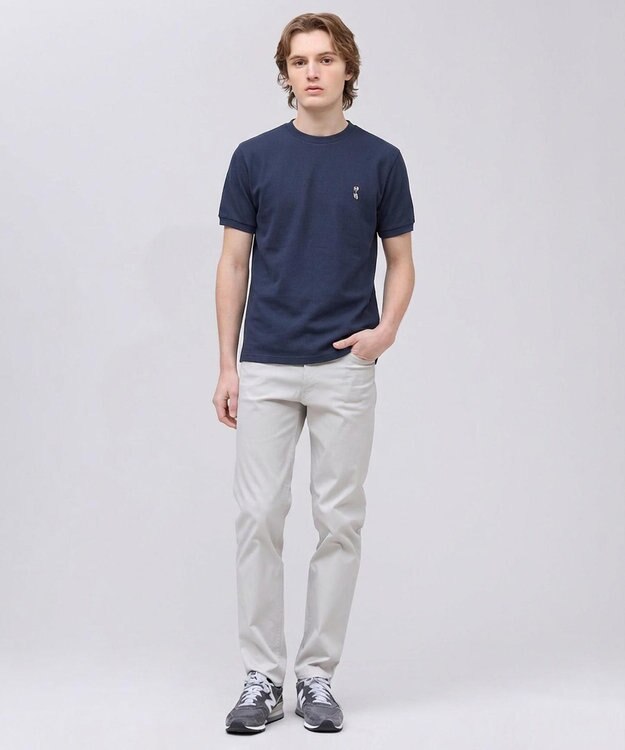 J.PRESS MEN 新デザイン【BULLDOG BOY】カノコレジメン クルーネック Tシャツ ネイビー系