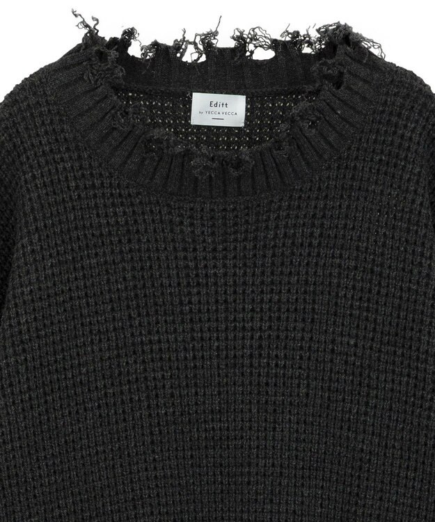 YECCA VECCA ダメージルーズニット Blue