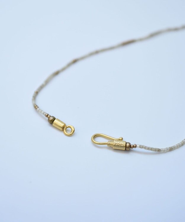 monshiro シルクビーズネックレス ホワイト