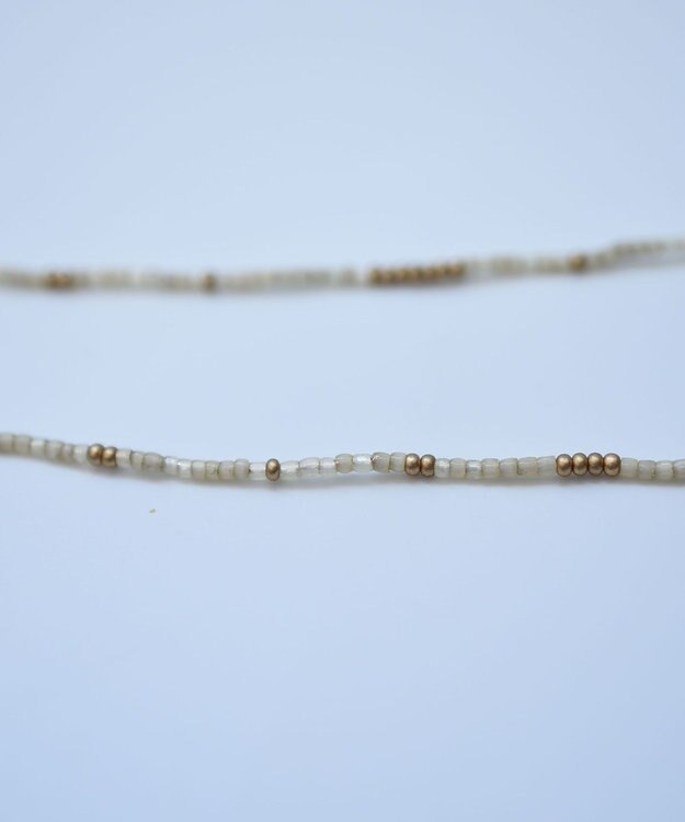 monshiro シルクビーズネックレス ホワイト