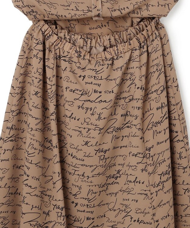 ICB 【30th ANNIVERSARY】5cityプリント ノースリーブワンピース バーントアンバー×ブラック