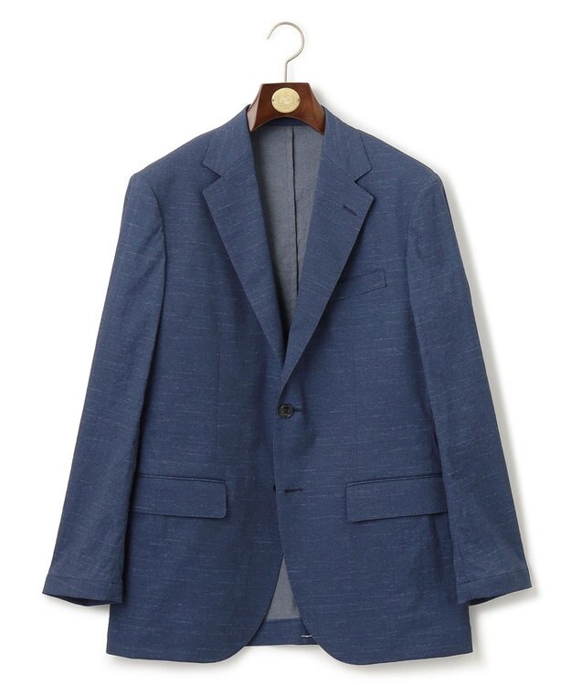 J.PRESS MEN 感動！？上品な見た目に着心地抜群なセットアップ【MECHANICAL】【超軽量 / 清涼感 / 洗える】 ハイパワーストレッチ リネンルックジャケット ネイビー系