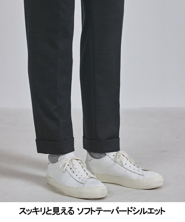 GOTAIRIKU セットアップ対応【洗える/ストレッチ/シワになりにくい】ウォッシャブルジャージー セットアップパンツ_無地（25年モデル） グレー系