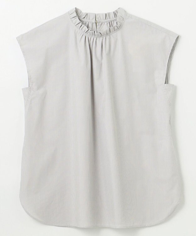 ANY 【抗菌防臭/速乾/手洗い可】エニィファンクション ノースリーブブラウス グレーストライプ