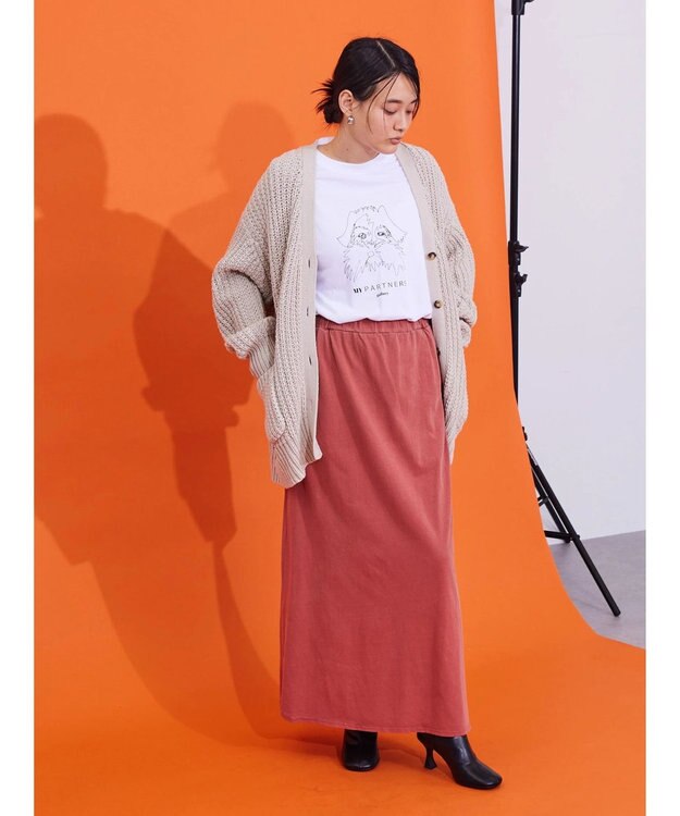 AMERICAN HOLIC ピグメント加工タイトカットスカート Terracotta