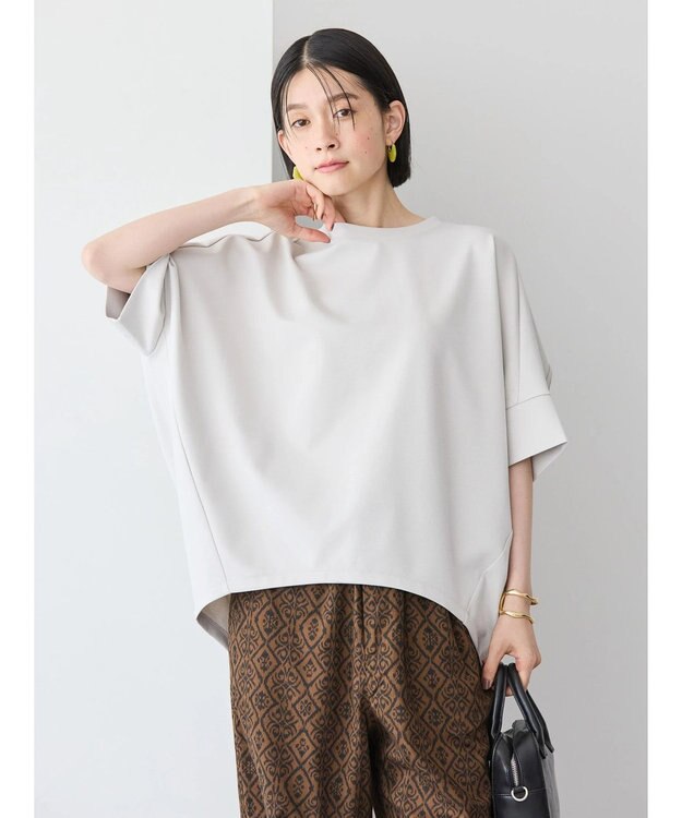 AMERICAN HOLIC 抗菌防臭＋接触冷感　コクーンカットプルオーバー Gray Beige