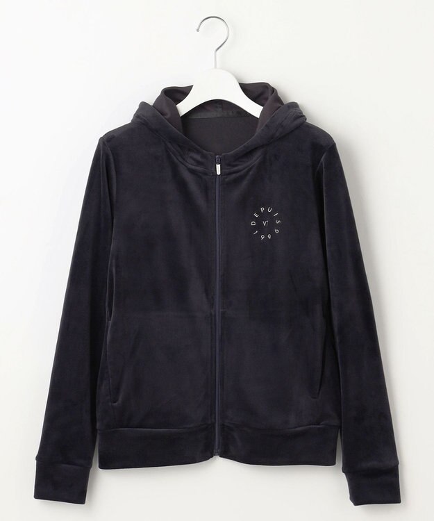 23区GOLF 【WOMEN】【ストレッチ】ベロアフーディ ネイビー系