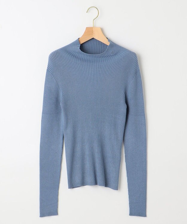 組曲 ホールガーメント ハイネックニット ブルー系