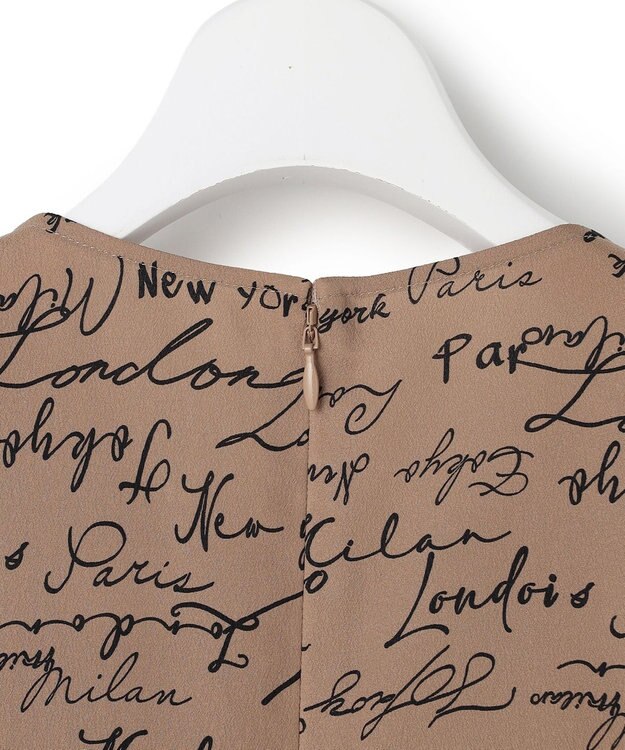 ICB 【30th ANNIVERSARY】5cityプリント ノースリーブワンピース バーントアンバー×ブラック