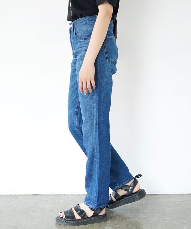 caqu FS linen tapered straight リネンテーパードストレートデニム 1year