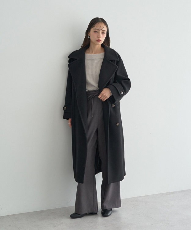 earth music&ecology ＴＲワイドパンツ Dark Gray Mixture