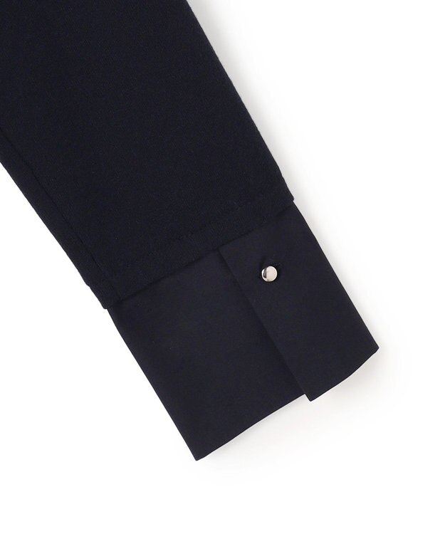 ICB レーヨンシルクストレッチブレンド ドッキングペプラムプルオーバー ネイビー