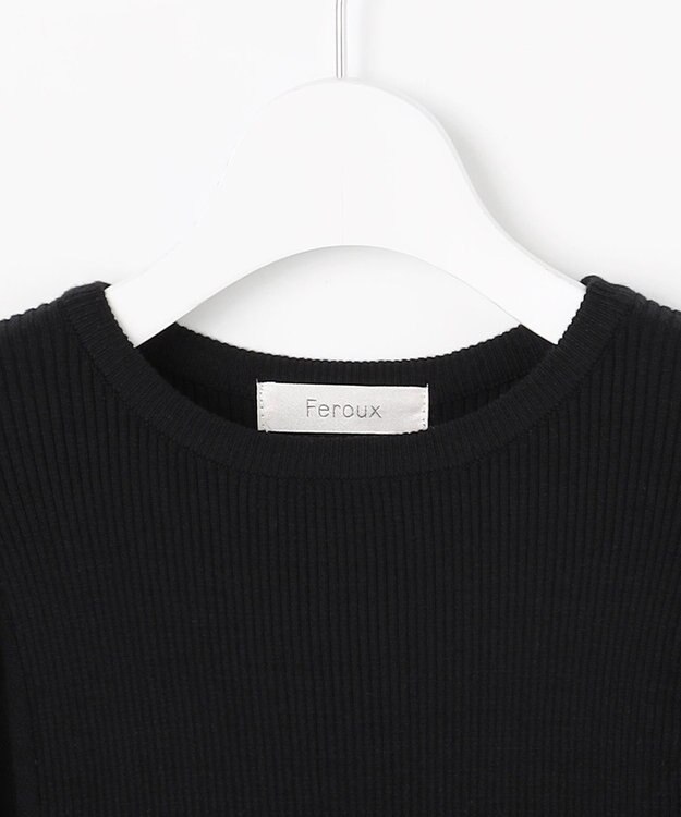 Feroux パフスリーブ ニット プルオーバー ブラック系