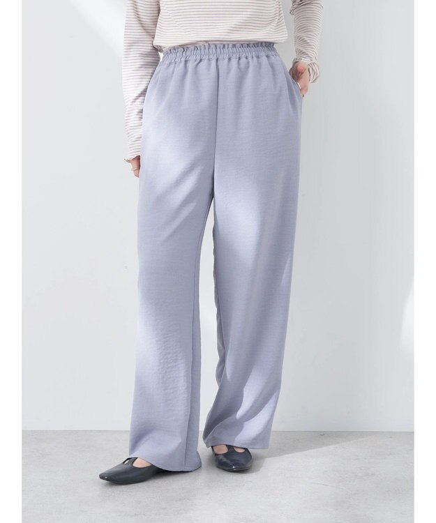 earth music&ecology ギャザーパンツ Grayish Blue