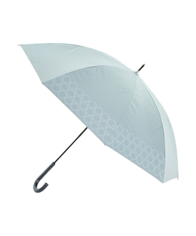 MOONBAT 晴雨兼用日傘 長傘 まるボーダー／遮光 遮熱 UV ライトグリーン