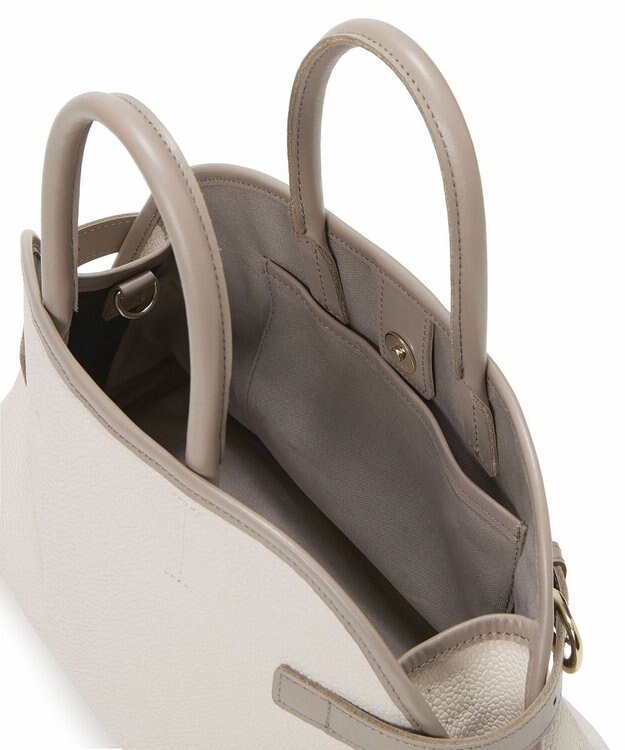 TOPKAPI 【Breath TOPKAPI】SCOTCH GRAIN スコッチグレイン ベルトデザイン ショルダー付き ミニトート バッグ クリーム