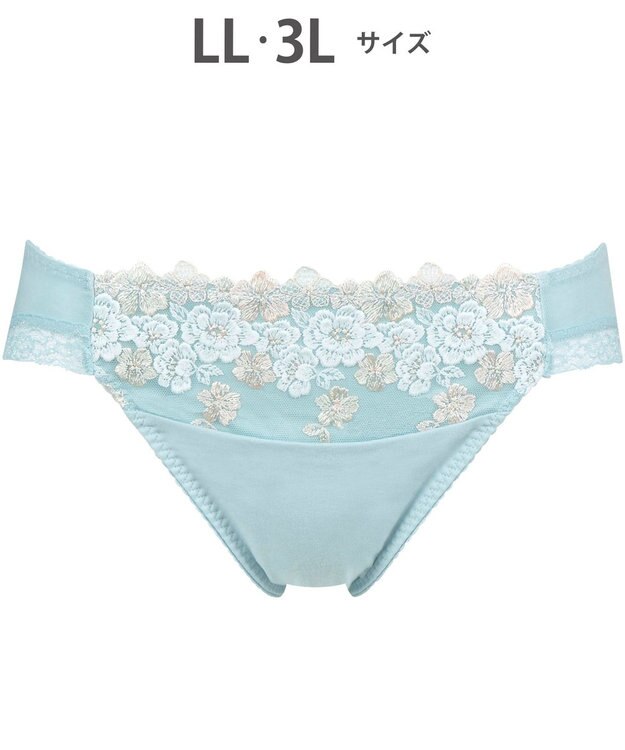 Wing ショーツ KB2060とペア 綿混素材（身生地部） やさしいはきごこち ナチュラルアップブラ はきこみ丈あさめ KF3360 ウイング／ワコール ターコイズ