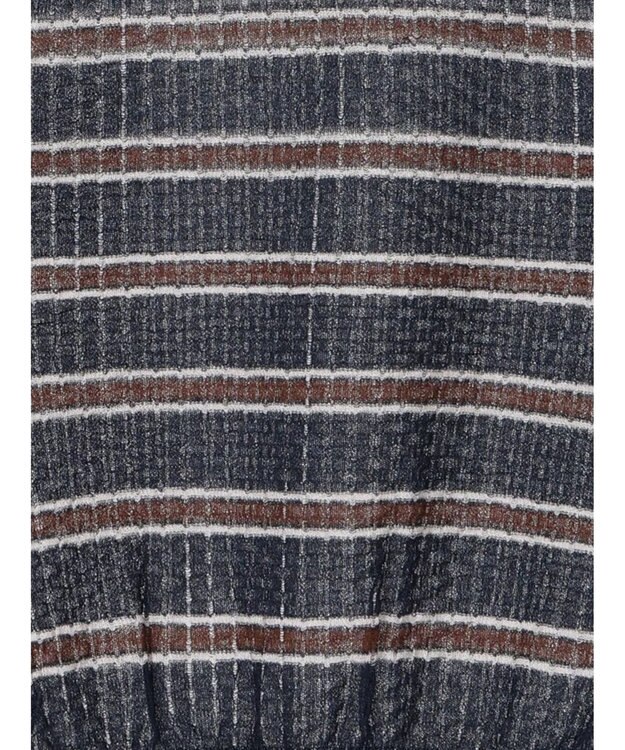 Te chichi 透かしマルチボーダーニットポロ ネイビー