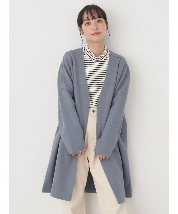 earth music&ecology 圧縮風ポンチコーディガン Sax