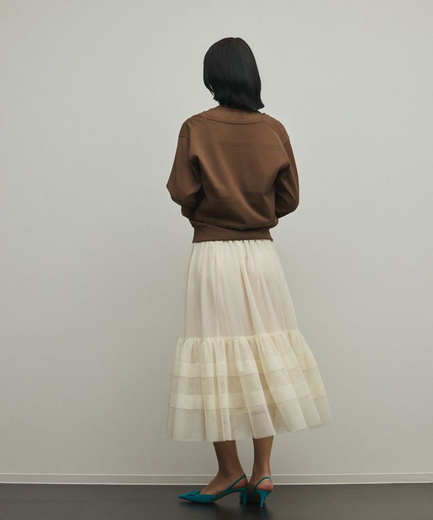 GRACE CONTINENTAL レイヤードニットトップ ブラウン