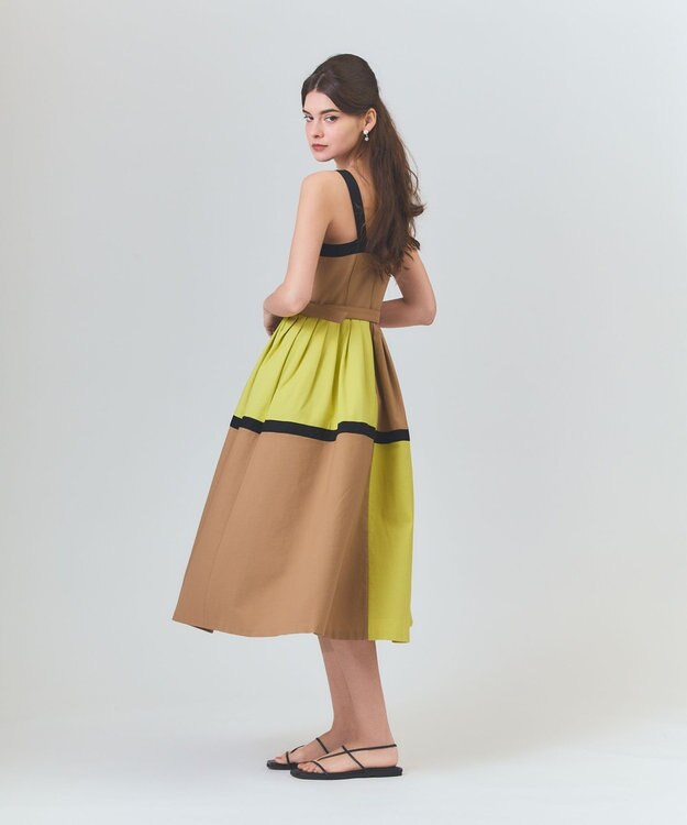 GRACE CONTINENTAL ライン配色キャミドレス ベージュ