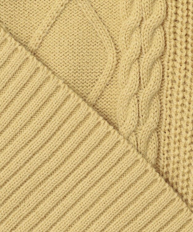 ANY SIS 【洗える】スフレハイネックケーブル ニット ライトイエロー