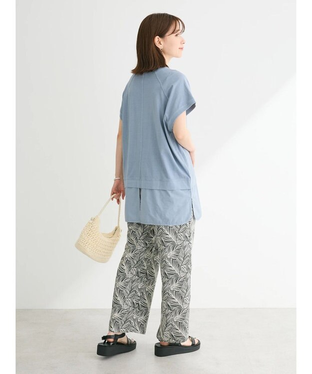 Green Parks ピグメントフレンチスリーブチュニック Sax