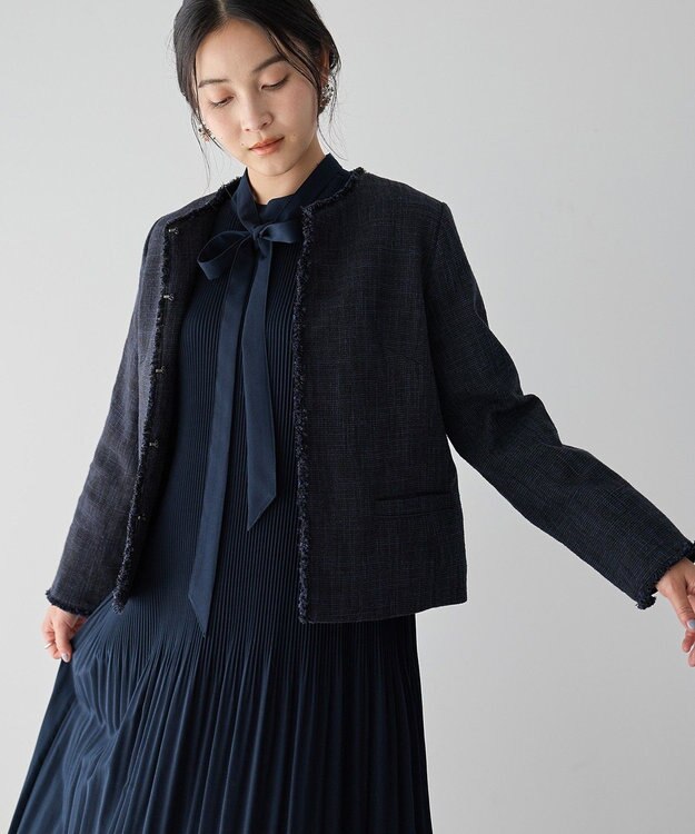 YECCA VECCA ツイードジャケット(1) Navy