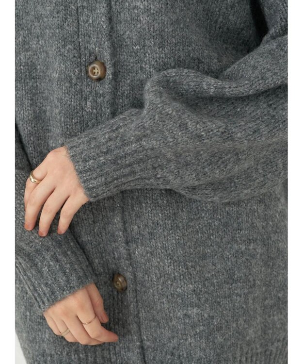 earth music&ecology ファンシーヤーンメランジカーディガン Dark Gray Mixture