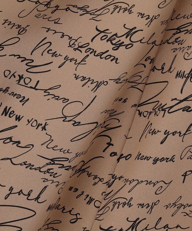 ICB 【30th ANNIVERSARY】5cityプリント ノースリーブワンピース バーントアンバー×ブラック