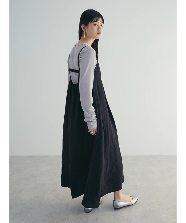 Green Parks ａ．バックギャザーキャミワンピース Black