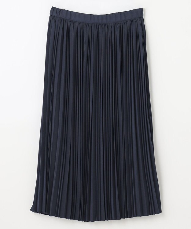 ANY L 【ウエストゴム】プリーツスカート ネイビー