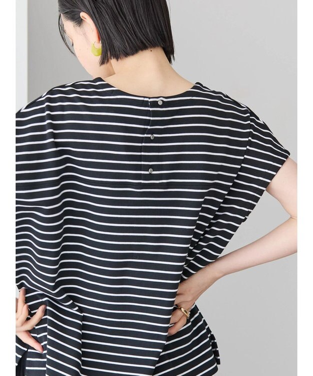 AMERICAN HOLIC バックボタンフレンチスリーブプルオーバー Border