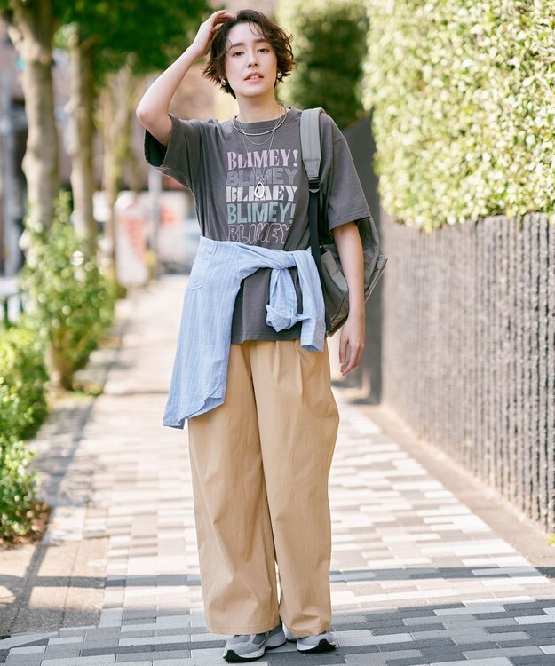 ANY 撥水ナイロンタックパンツ ベージュ