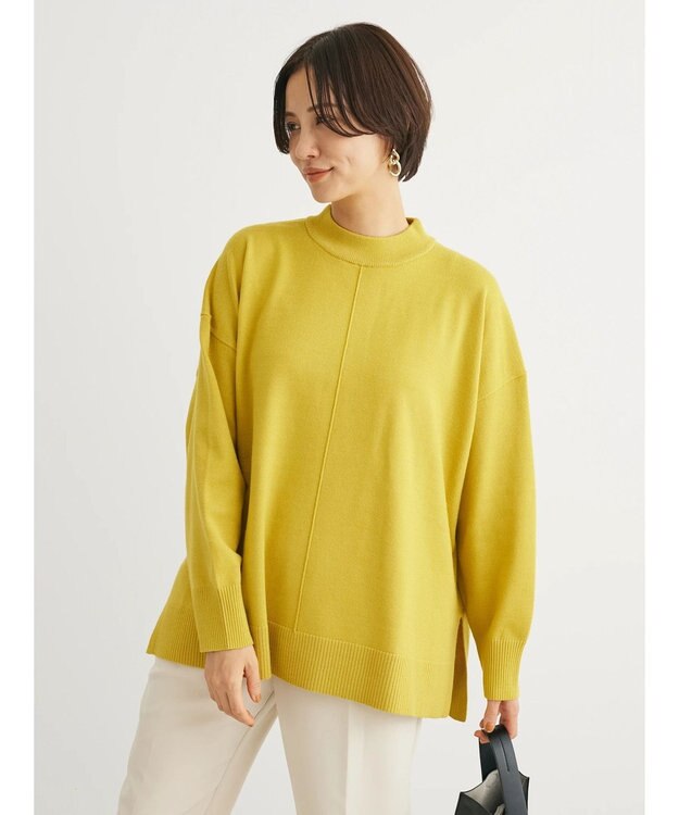 Green Parks もちやわ　モックネックプルオーバー Yellow