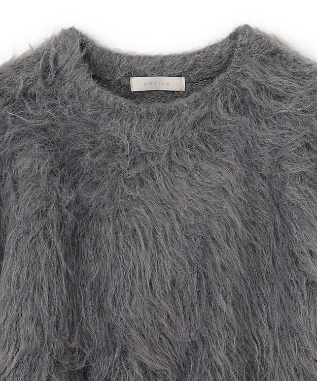 UNFILO MENS 【男女兼用】シャギー クルーネックニット チャコール