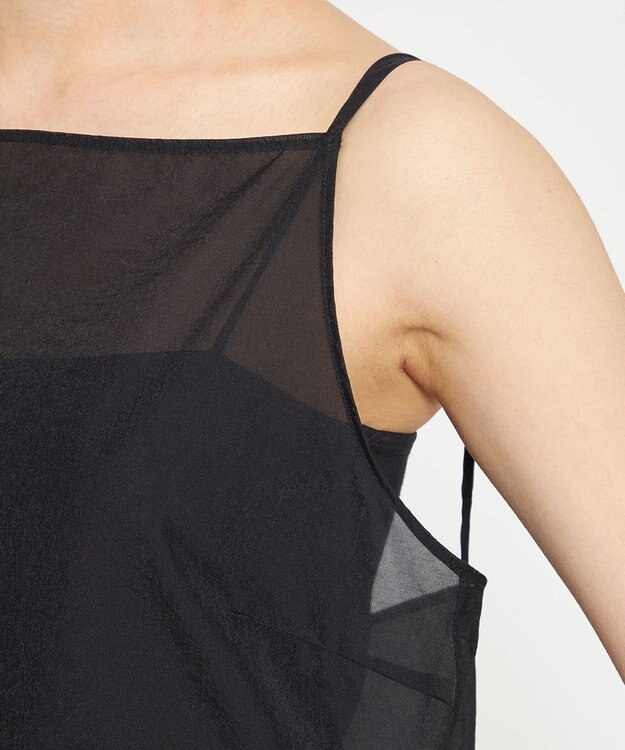 uncrave シアー オーガンジー ペプラム トップス ブラック（久慈暁子さん着用）