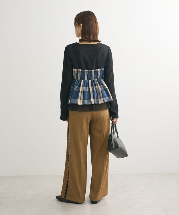 Green Parks ・ＳＵＧＡＲ　ＳＰＯＯＮ　チェックペプラムビスチェ Blue