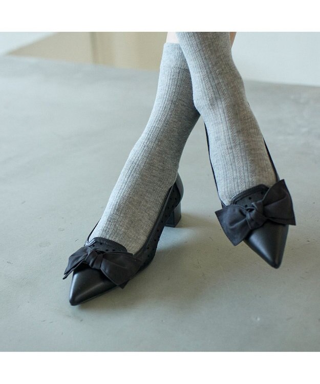 MODE ET JACOMO <MODE ET JACOMO>ビッグリボンオペラパンプス ブラック