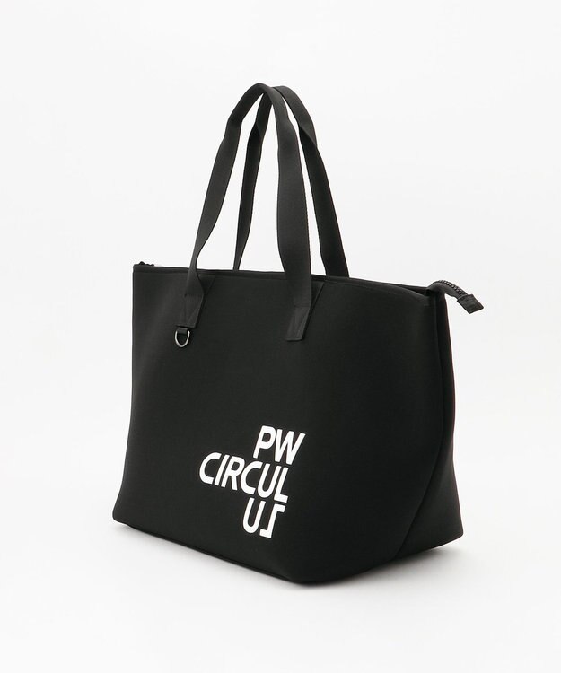 PW CIRCULUS 【UNISEX】ロゴ トートバック クラッチバッグ付き ブラック×ダルメシアン