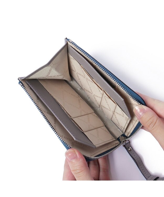 PELLE BORSA L字ファスナーコンパクト財布 Very Goods ベリーグッズ 7206 ブルー