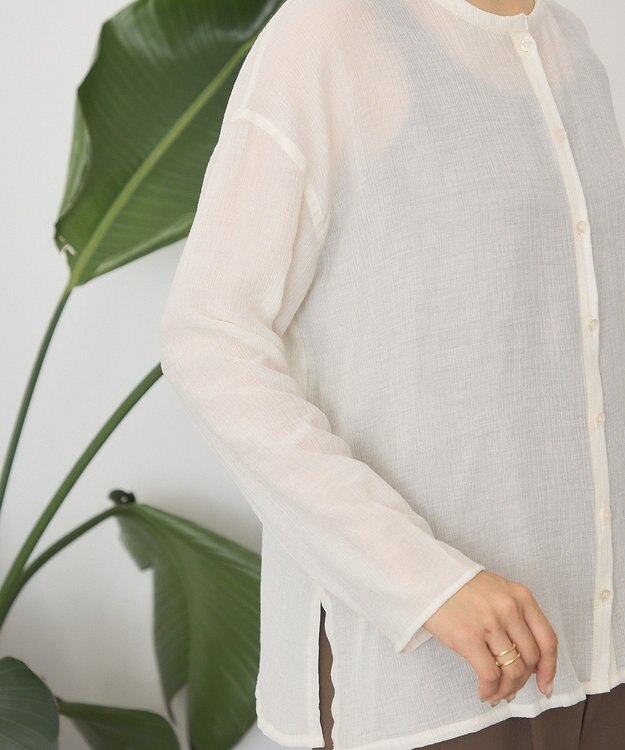 AMERICAN HOLIC 楊柳シアーブラウス Off White